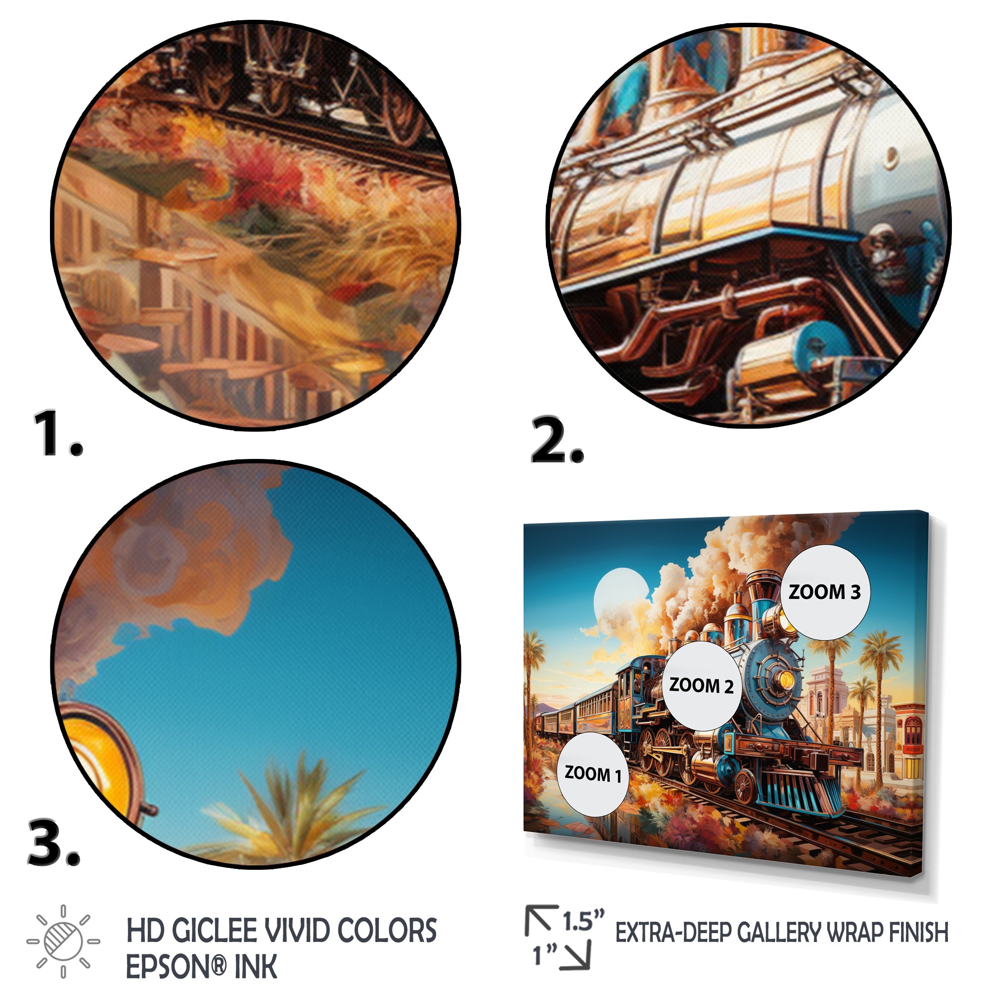 Abstract Colorful Train 1950S I - Train Canvas Wall Art