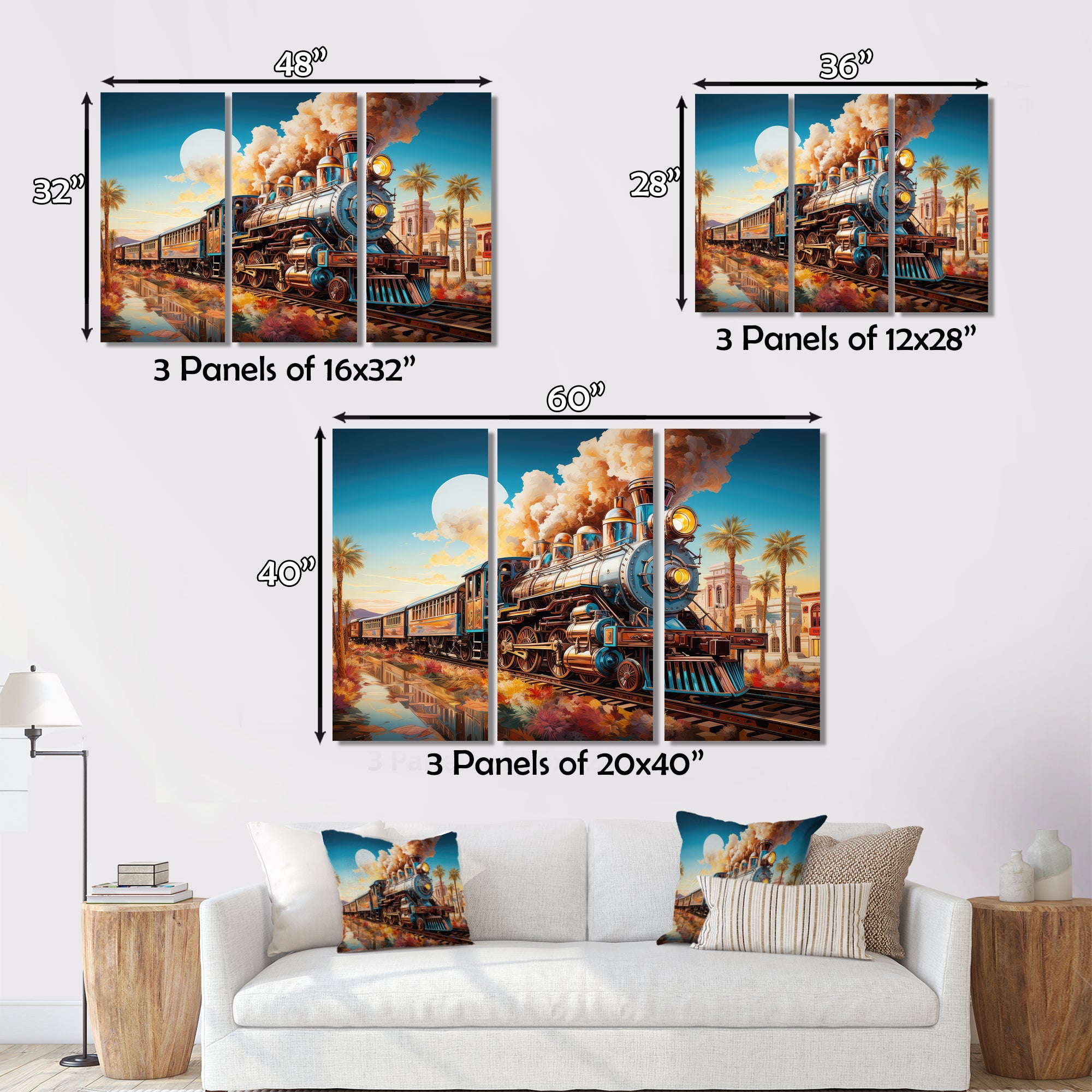 Abstract Colorful Train 1950S I - Train Canvas Wall Art