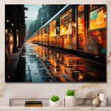 Abstracted Train Reflections I - Train Canvas Wall Art