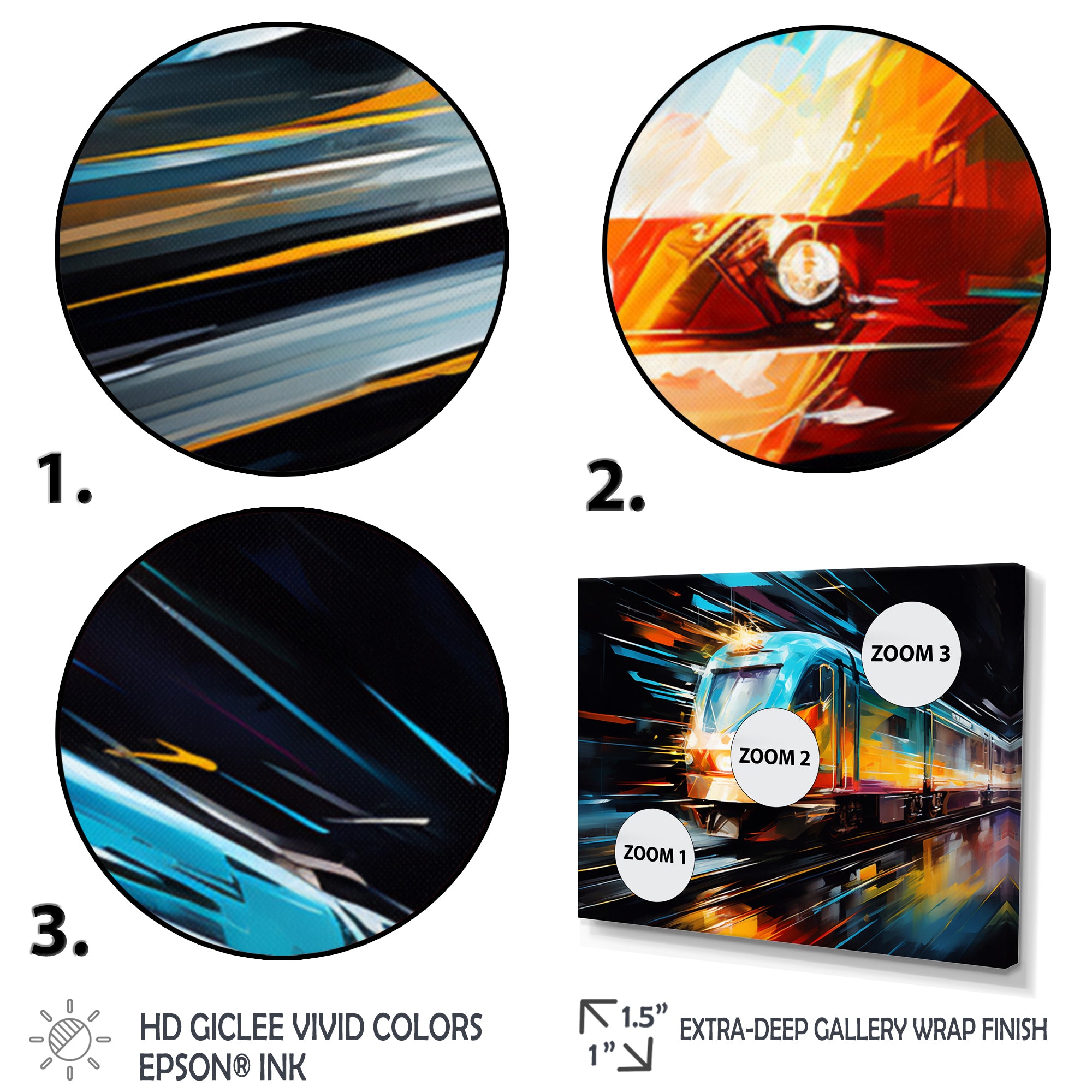 Abstracted Train Velocity - Train Canvas Wall Art