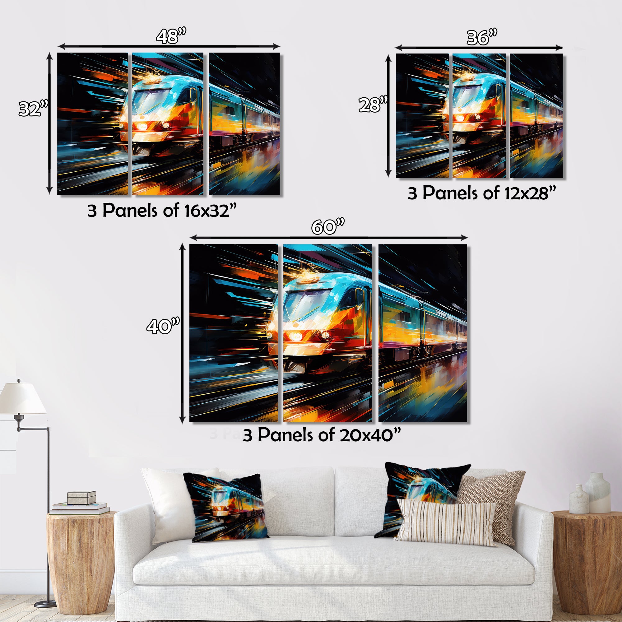 Abstracted Train Velocity - Train Canvas Wall Art