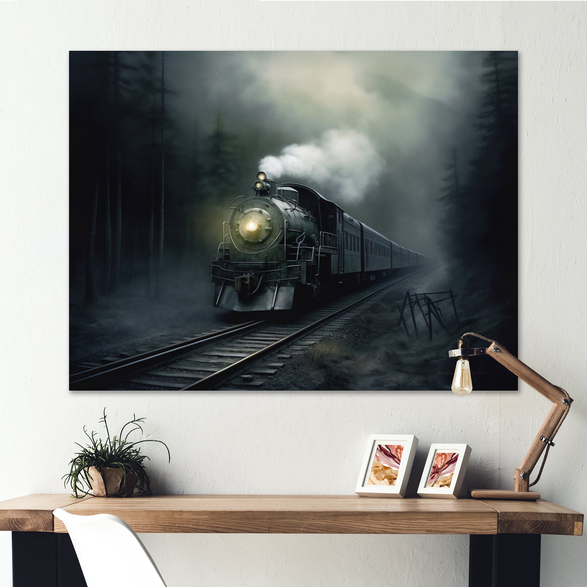 Train Atmospheric Whispers I - Train Canvas Wall Art