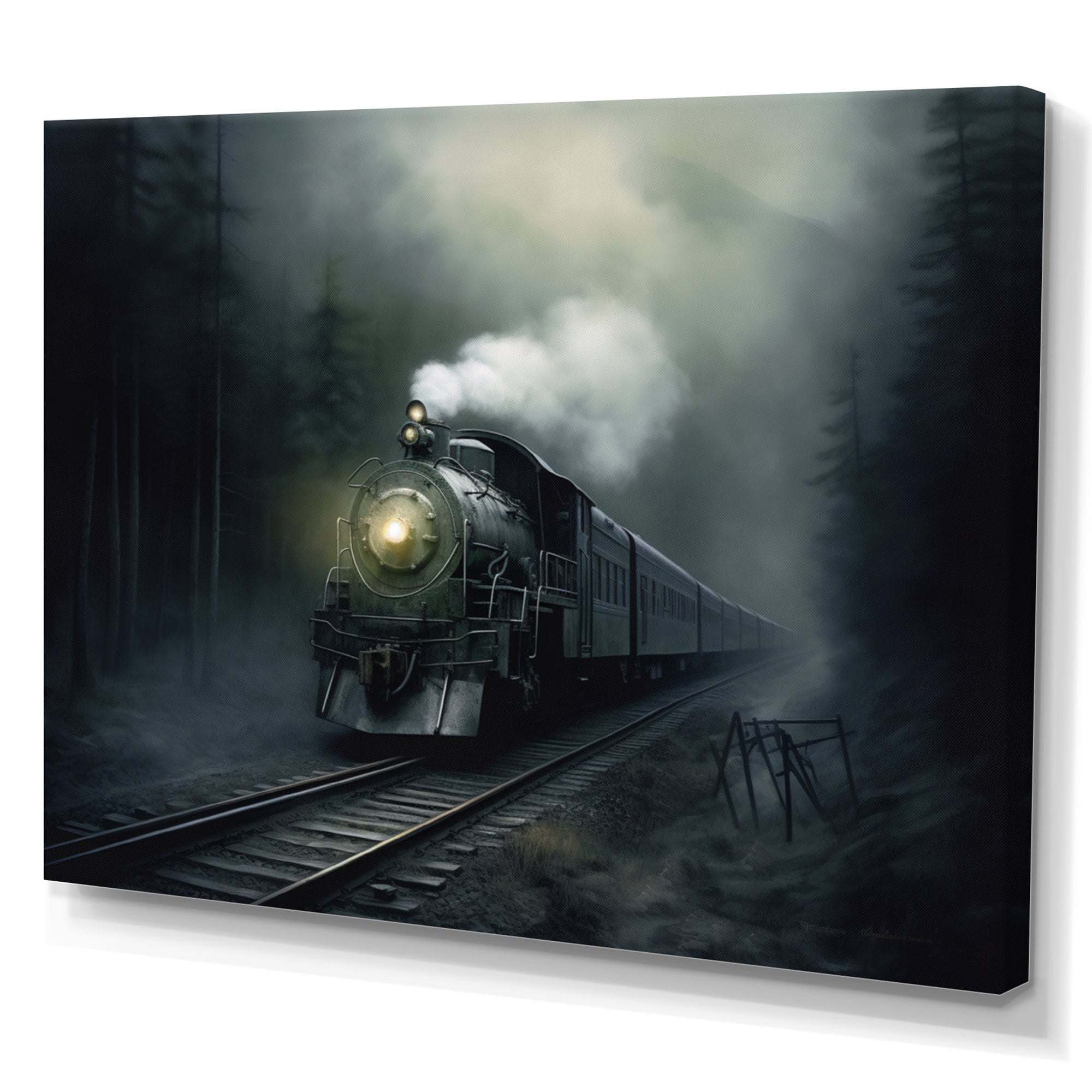 Train Atmospheric Whispers I - Train Canvas Wall Art