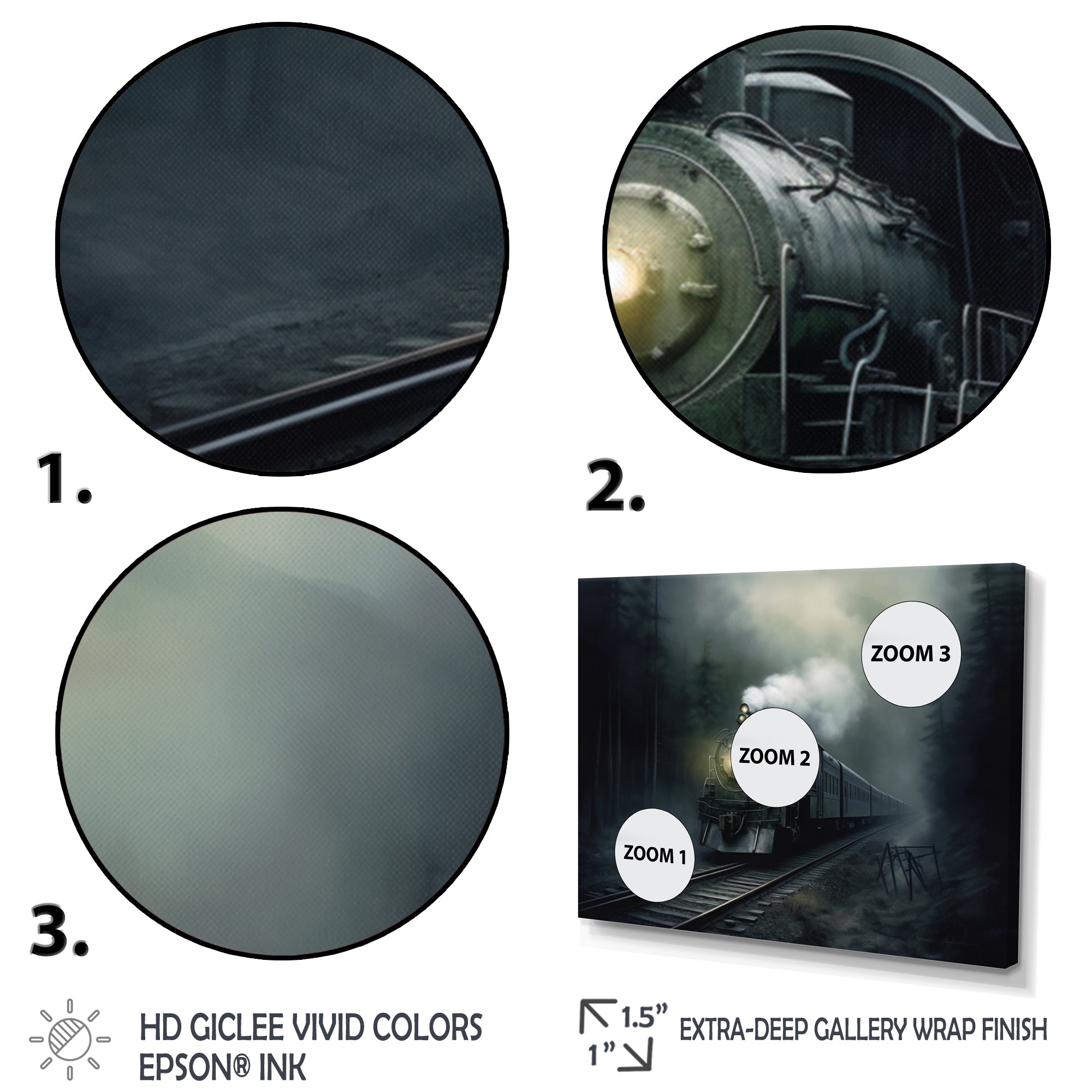 Train Atmospheric Whispers I - Train Canvas Wall Art