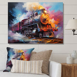 Abstract Train Chromatic Journey I - Train Canvas Wall Art