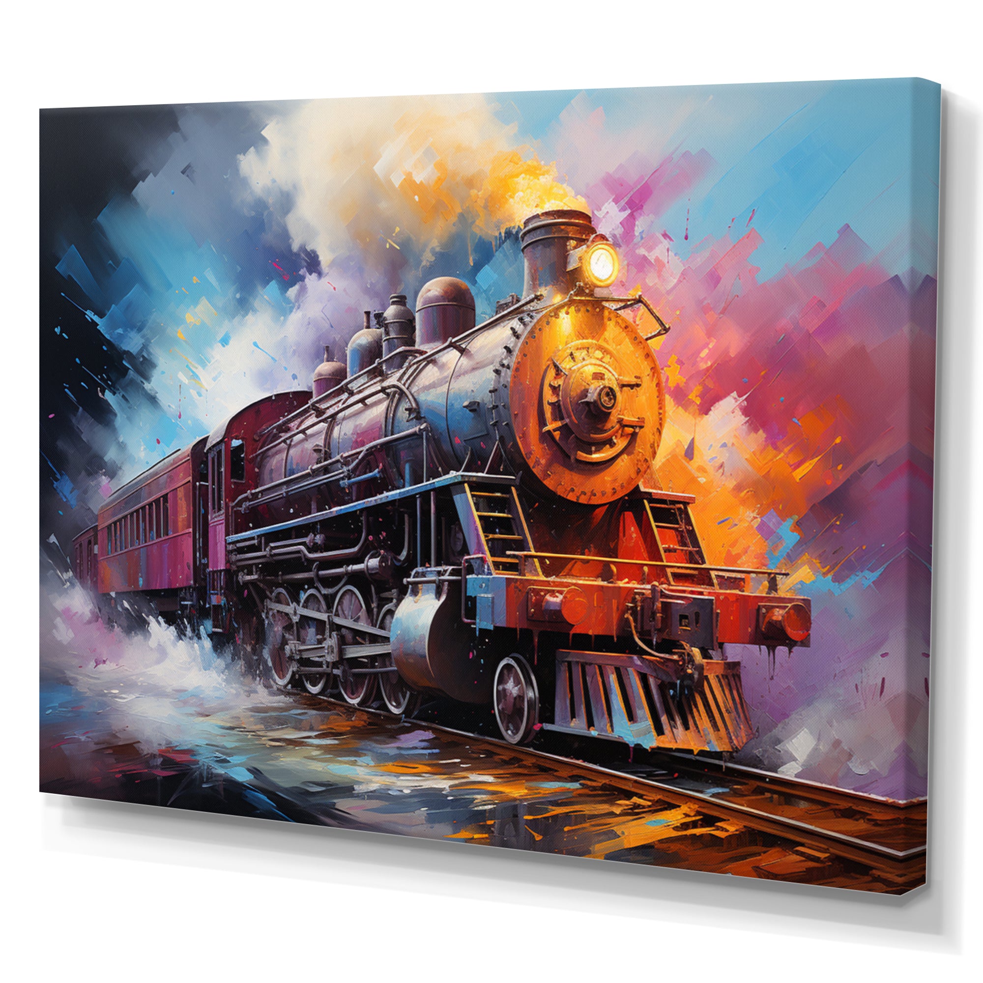 Abstract Train Chromatic Journey I - Train Canvas Wall Art