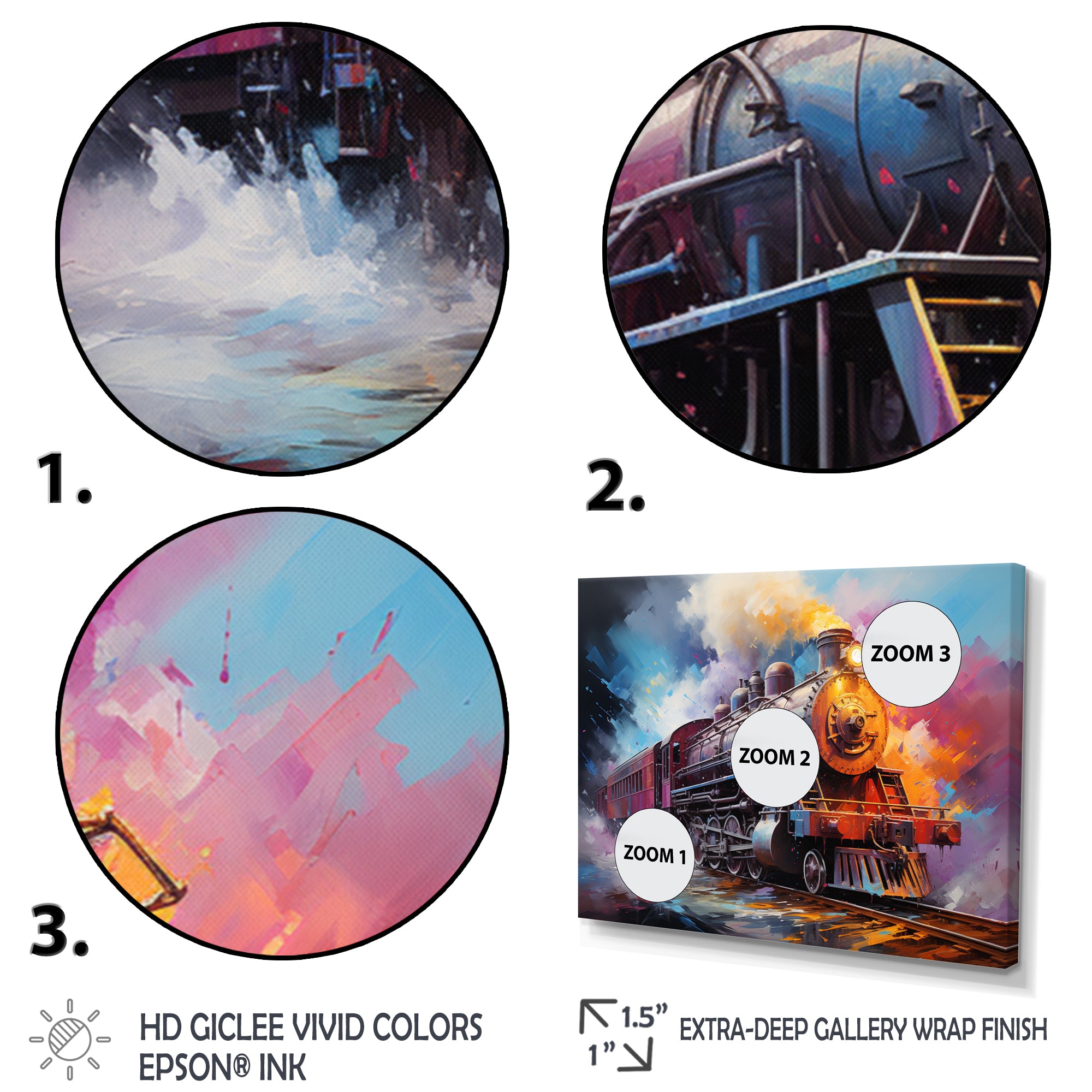 Abstract Train Chromatic Journey I - Train Canvas Wall Art