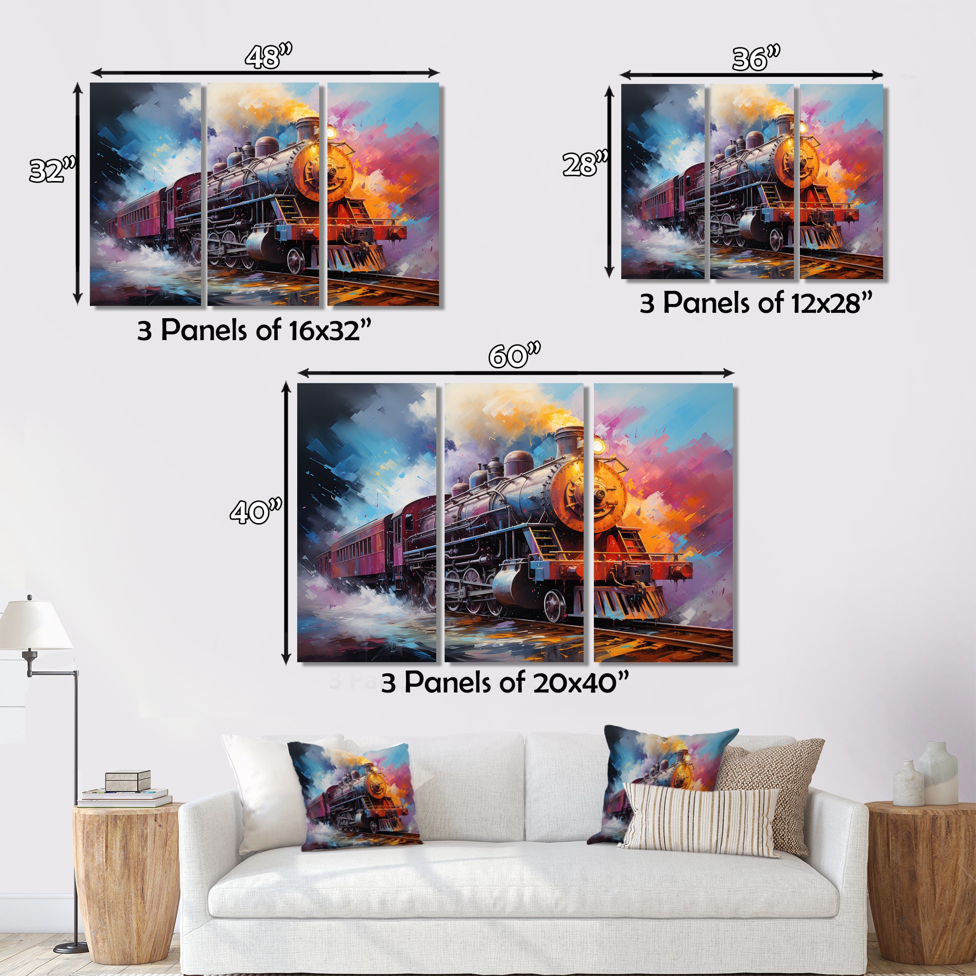 Abstract Train Chromatic Journey I - Train Canvas Wall Art