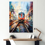 Train Colorful Tracks I - Train Canvas Wall Art