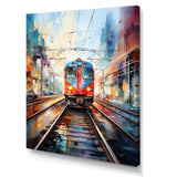 Train Colorful Tracks I - Train Canvas Wall Art