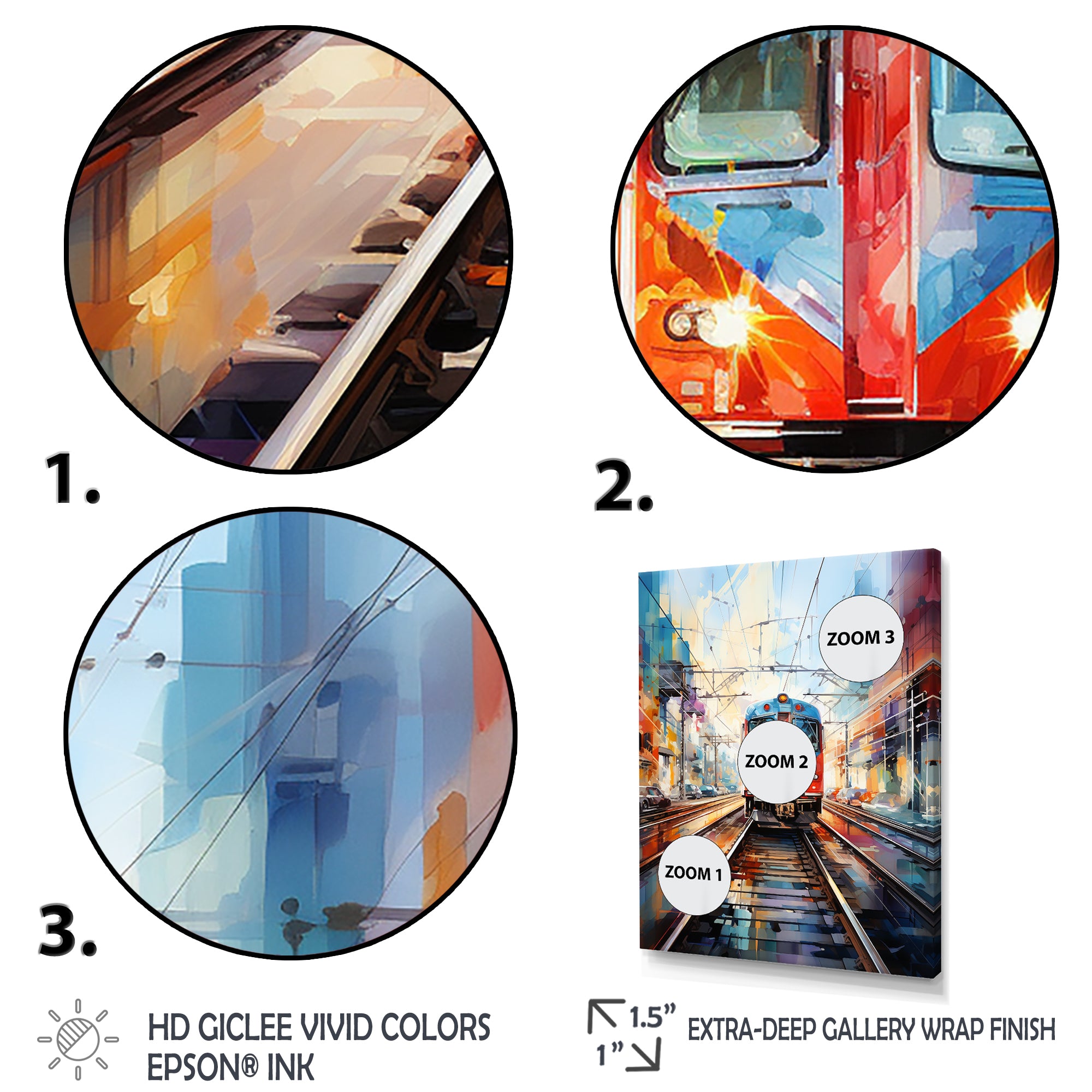 Train Colorful Tracks I - Train Canvas Wall Art