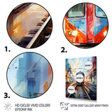 Train Colorful Tracks I - Train Canvas Wall Art