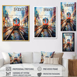 Train Colorful Tracks I - Train Canvas Wall Art