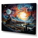 Cosmic Rails An Abstract Train I - Train Canvas Wall Art