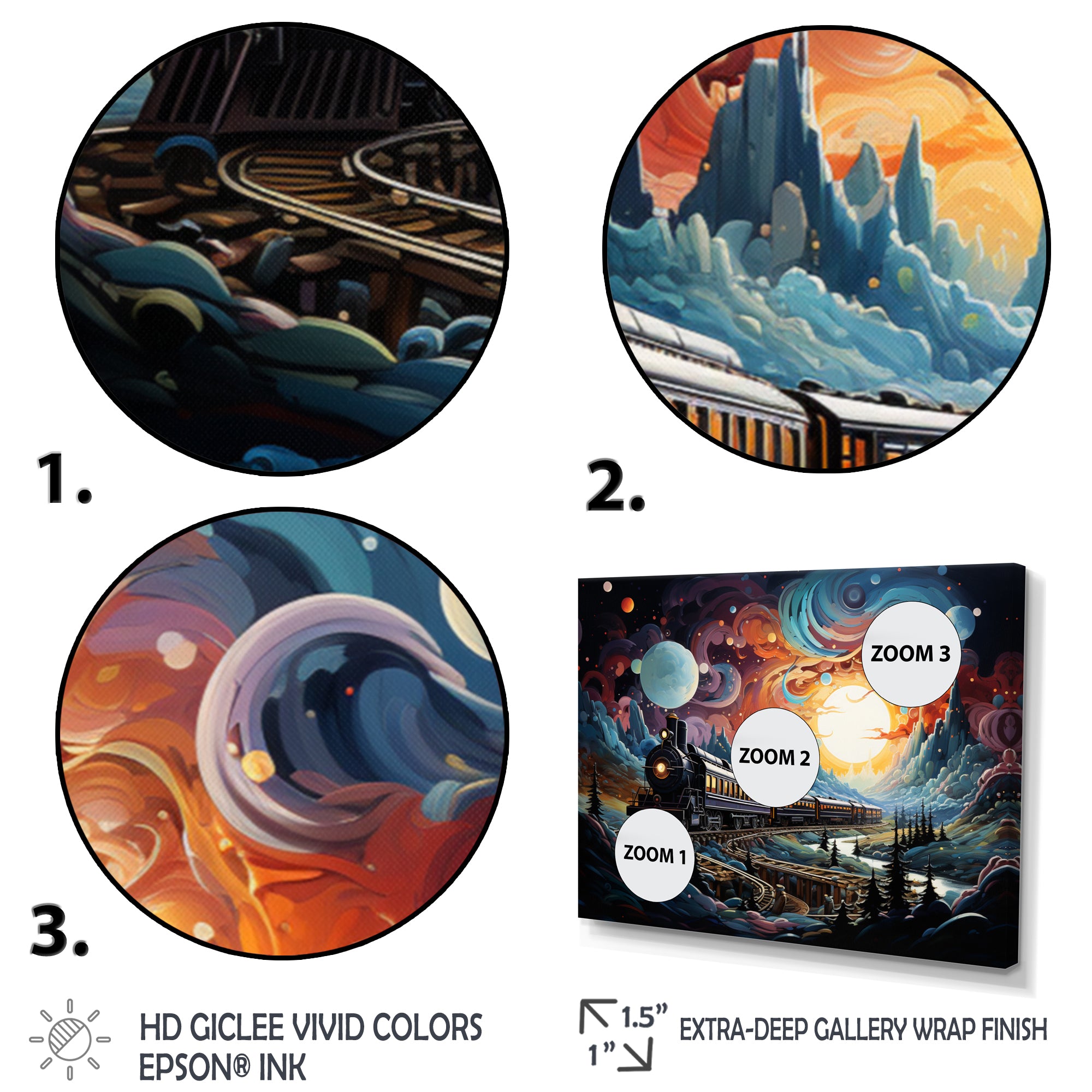 Cosmic Rails An Abstract Train I - Train Canvas Wall Art