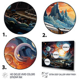 Cosmic Rails An Abstract Train I - Train Canvas Wall Art