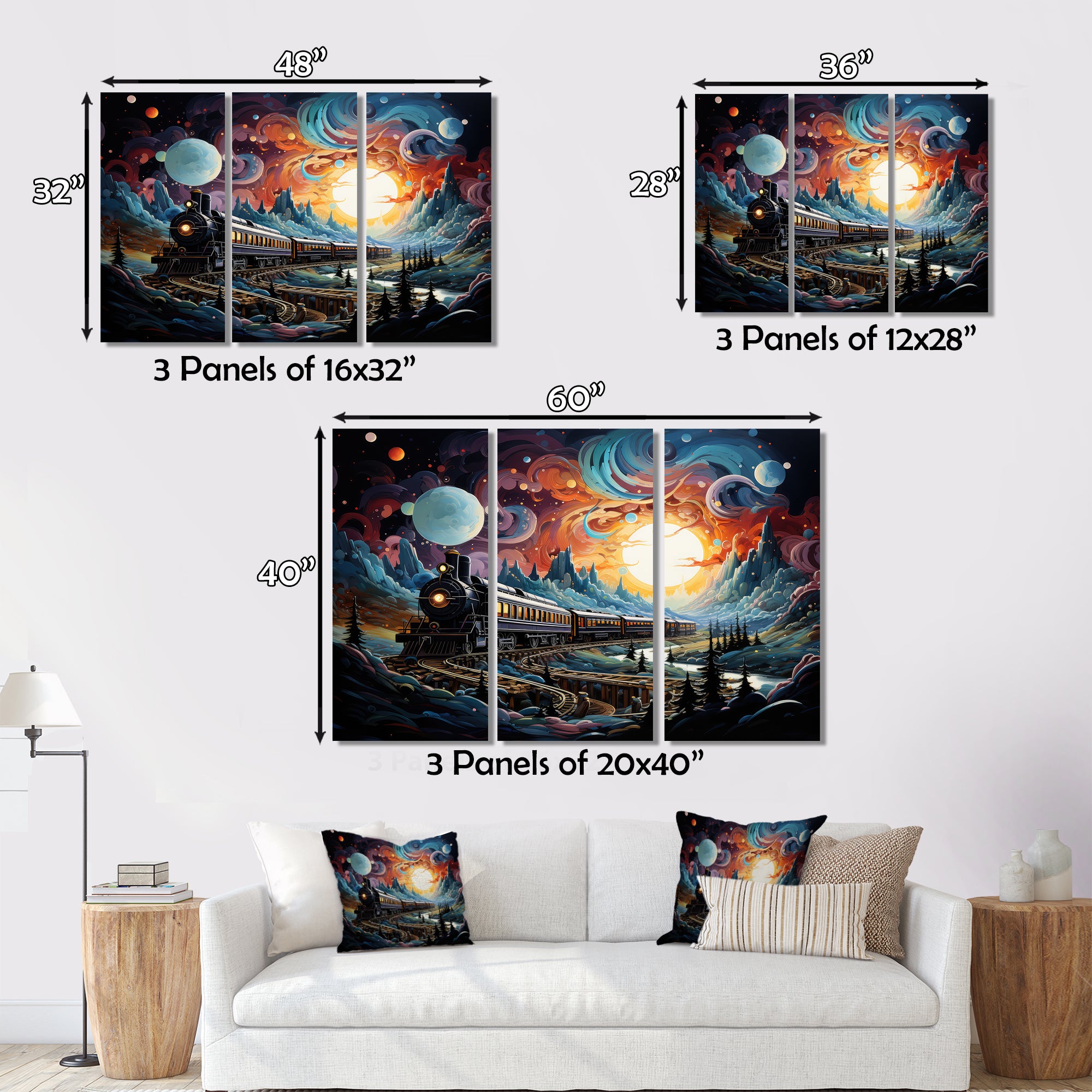 Cosmic Rails An Abstract Train I - Train Canvas Wall Art