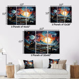 Cosmic Rails An Abstract Train I - Train Canvas Wall Art