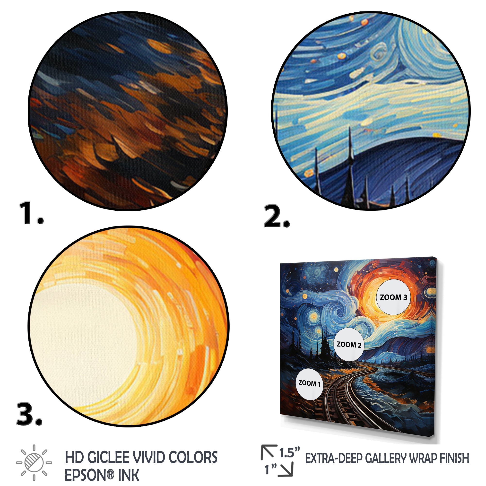 Blue Yellow Train Cosmic Rails - Train Canvas Wall Art