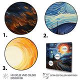 Blue Yellow Train Cosmic Rails - Train Canvas Wall Art