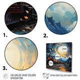 Yellow Blue Train Cosmic Rails - Train Canvas Wall Art