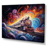 Cosmic Voyages An Abstract Train I - Train Canvas Wall Art