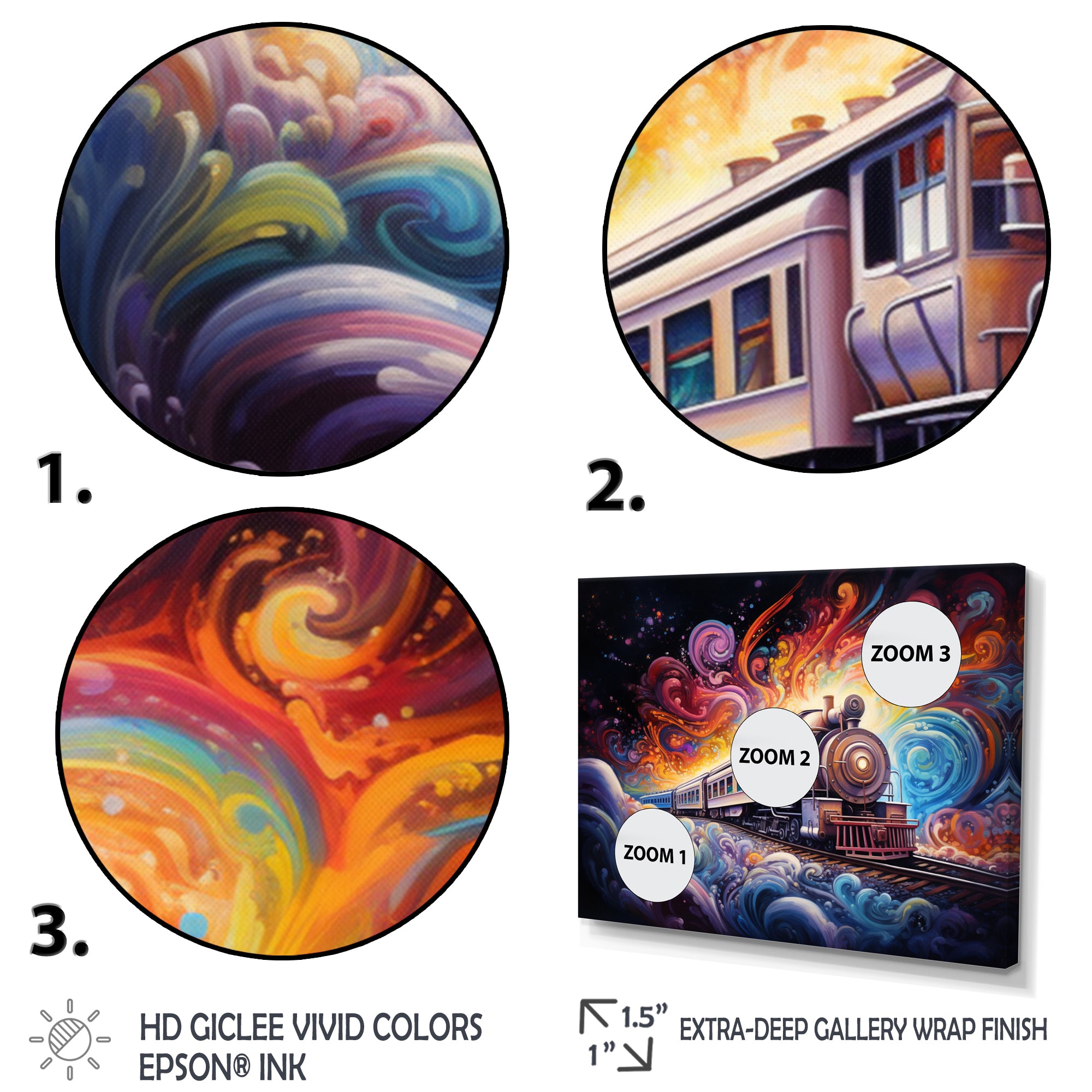 Cosmic Voyages An Abstract Train I - Train Canvas Wall Art