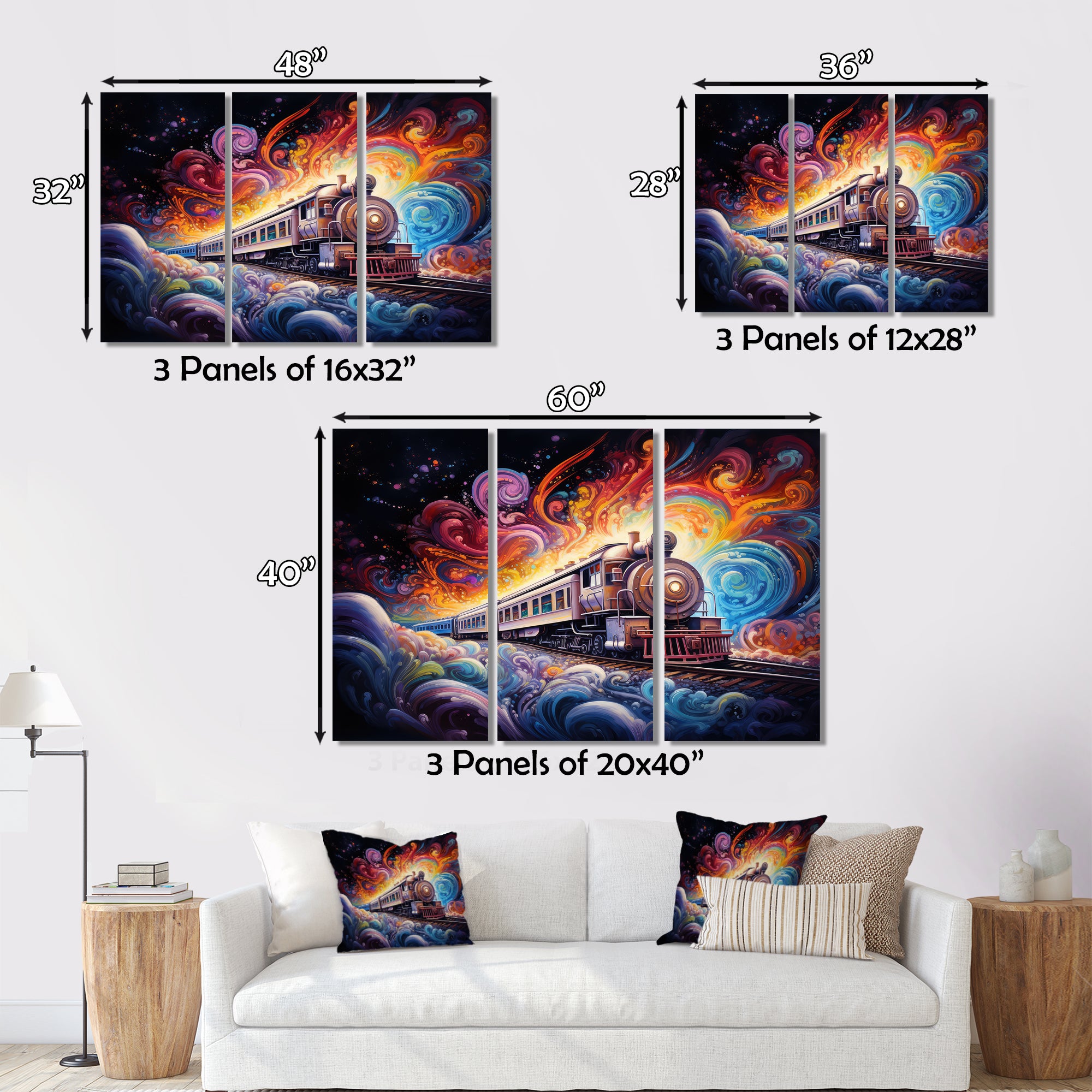Cosmic Voyages An Abstract Train I - Train Canvas Wall Art