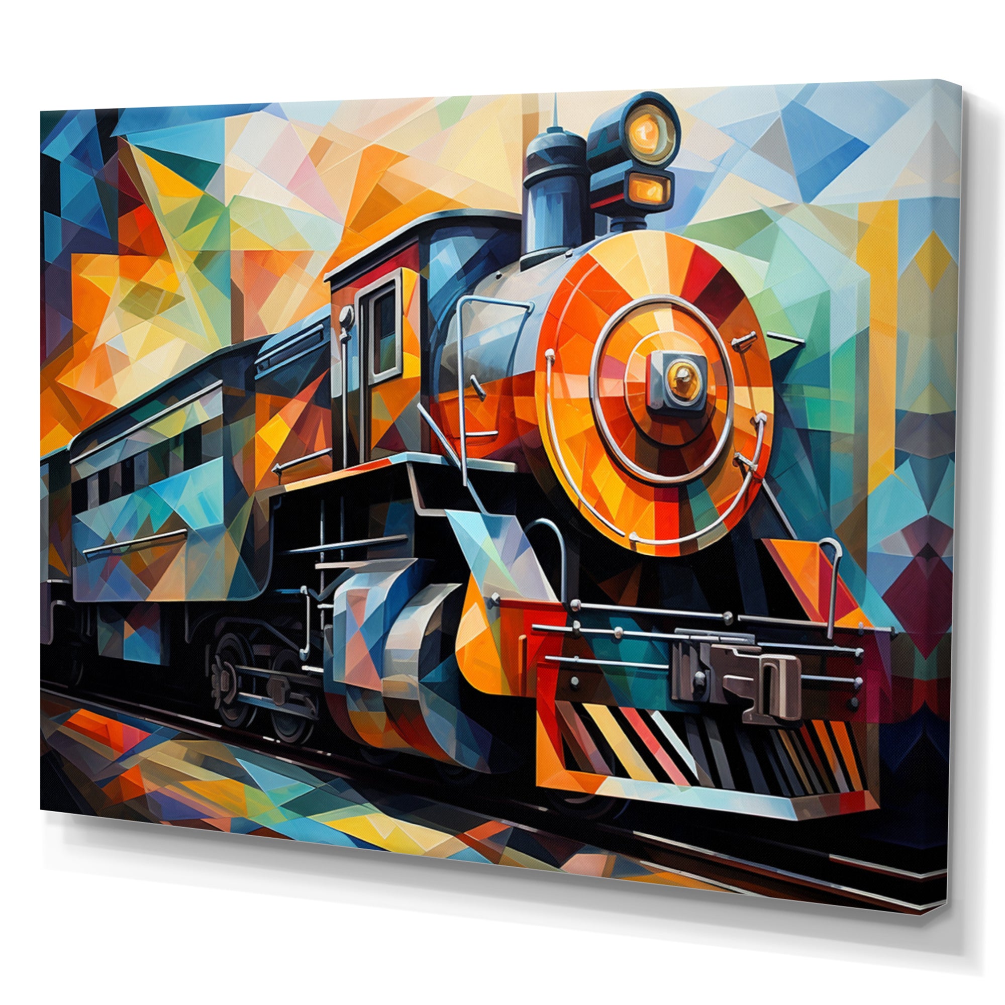 Abstract Train Cubist Expressions I - Train Canvas Wall Art