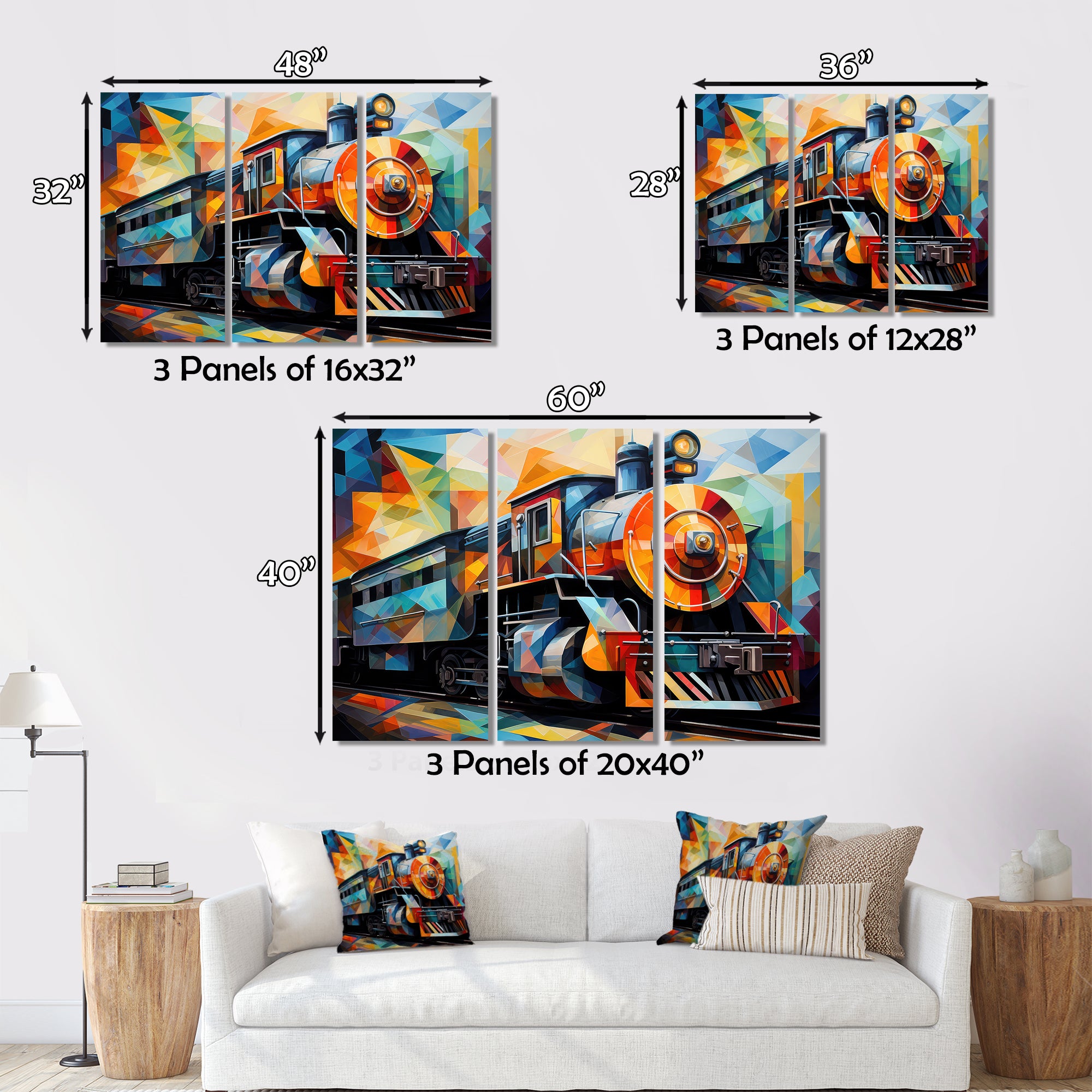 Abstract Train Cubist Expressions I - Train Canvas Wall Art