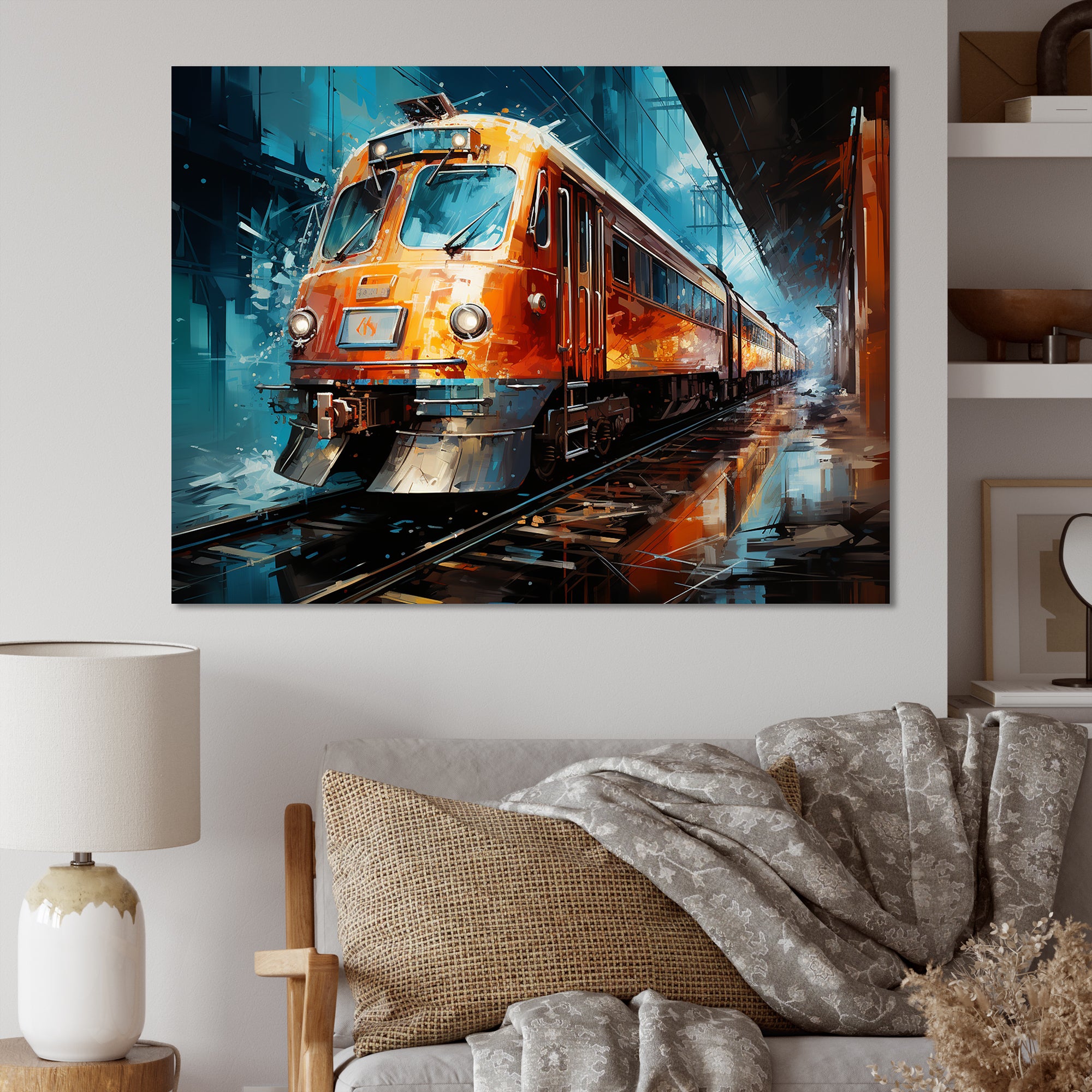 Train Dynamic Abstractions - Train Canvas Wall Art