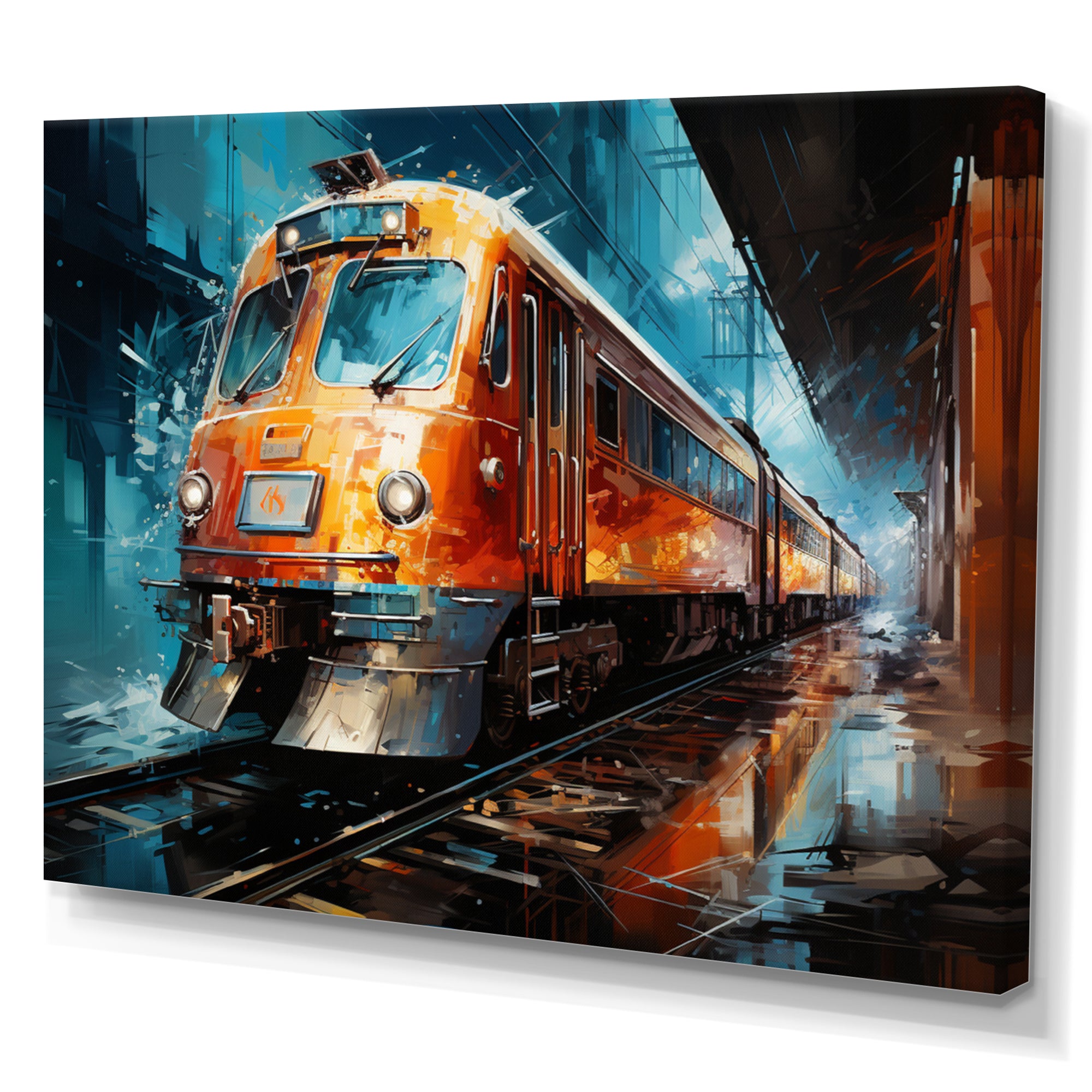 Train Dynamic Abstractions - Train Canvas Wall Art