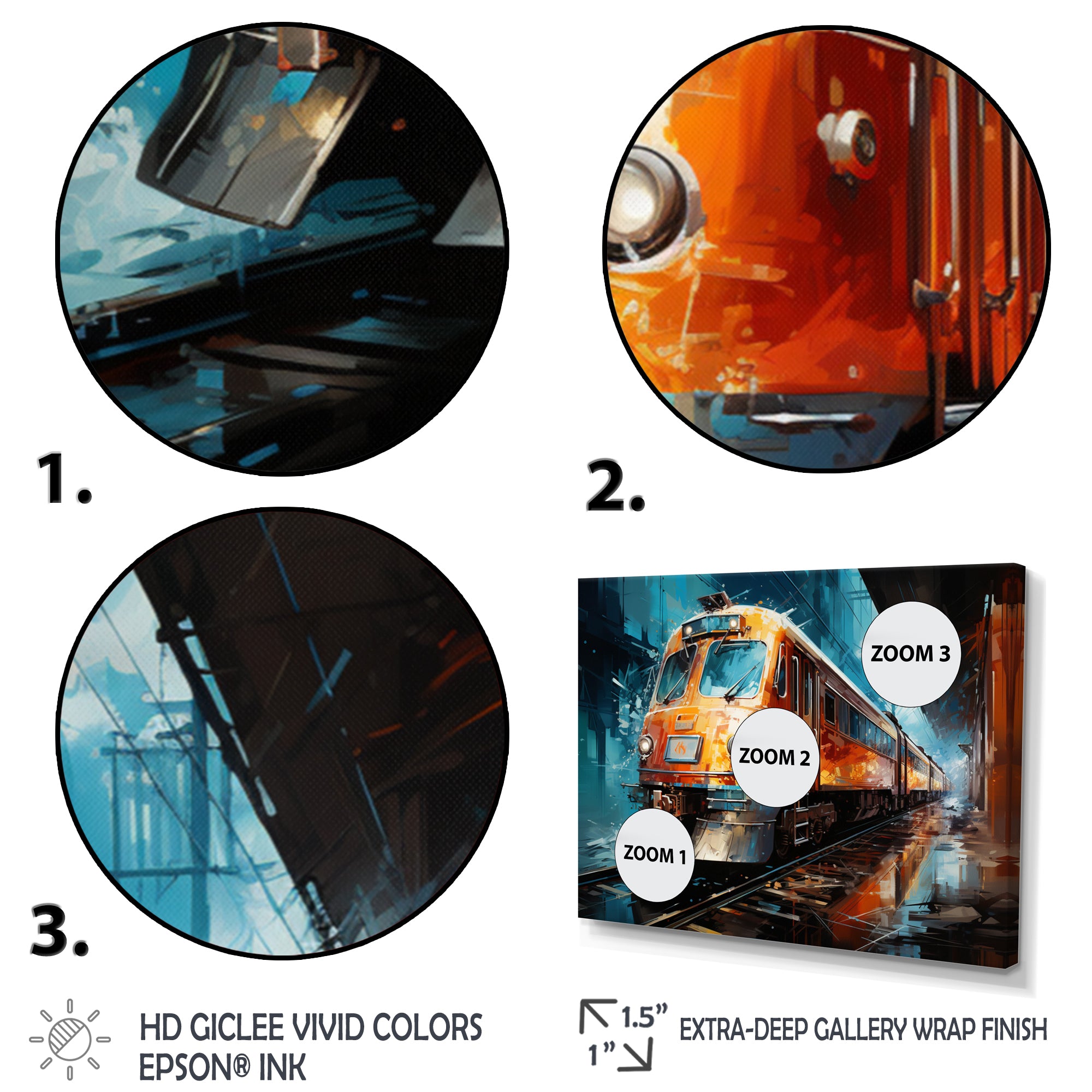 Train Dynamic Abstractions - Train Canvas Wall Art