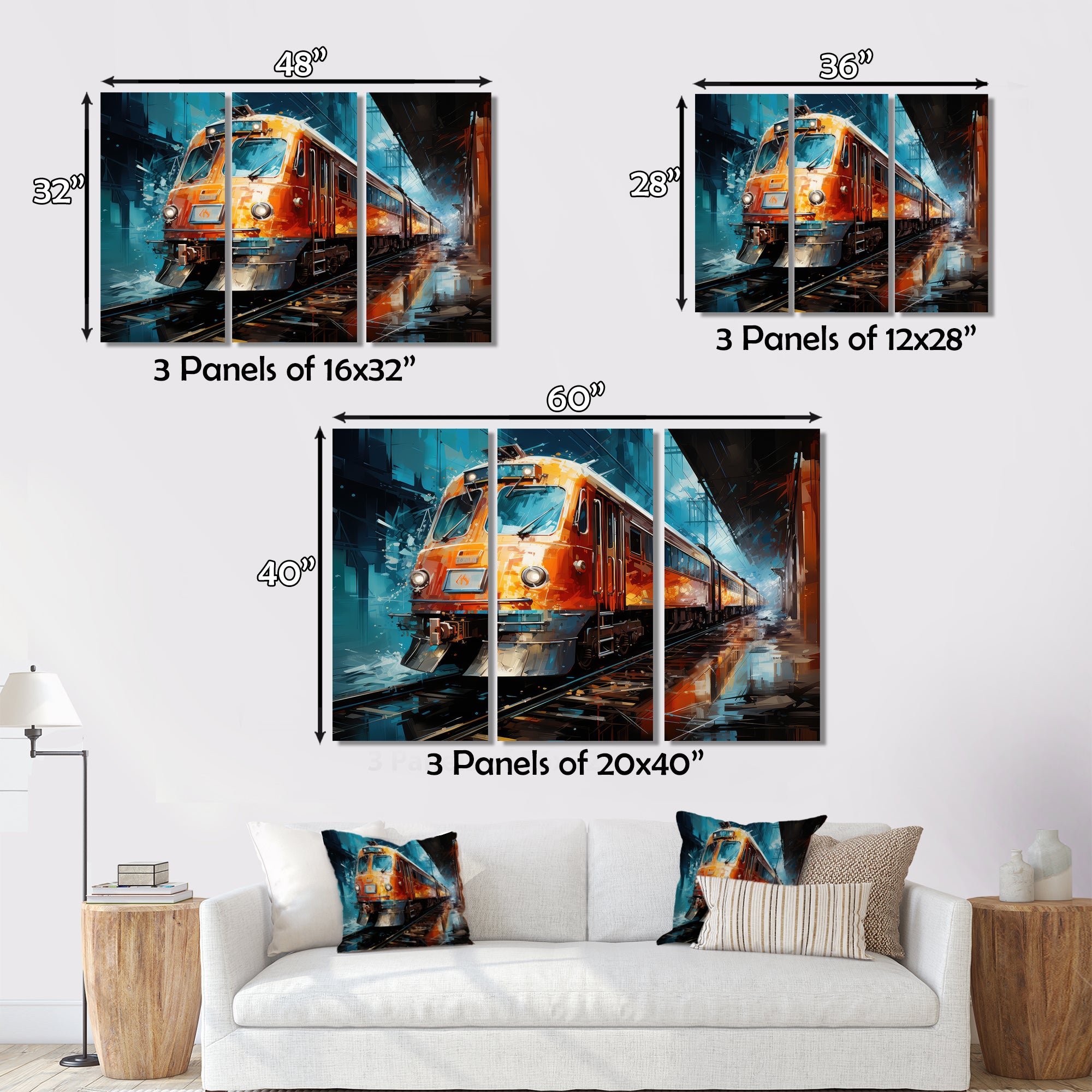 Train Dynamic Abstractions - Train Canvas Wall Art
