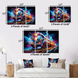Abstract Train Electric Rhythms - Train Canvas Wall Art