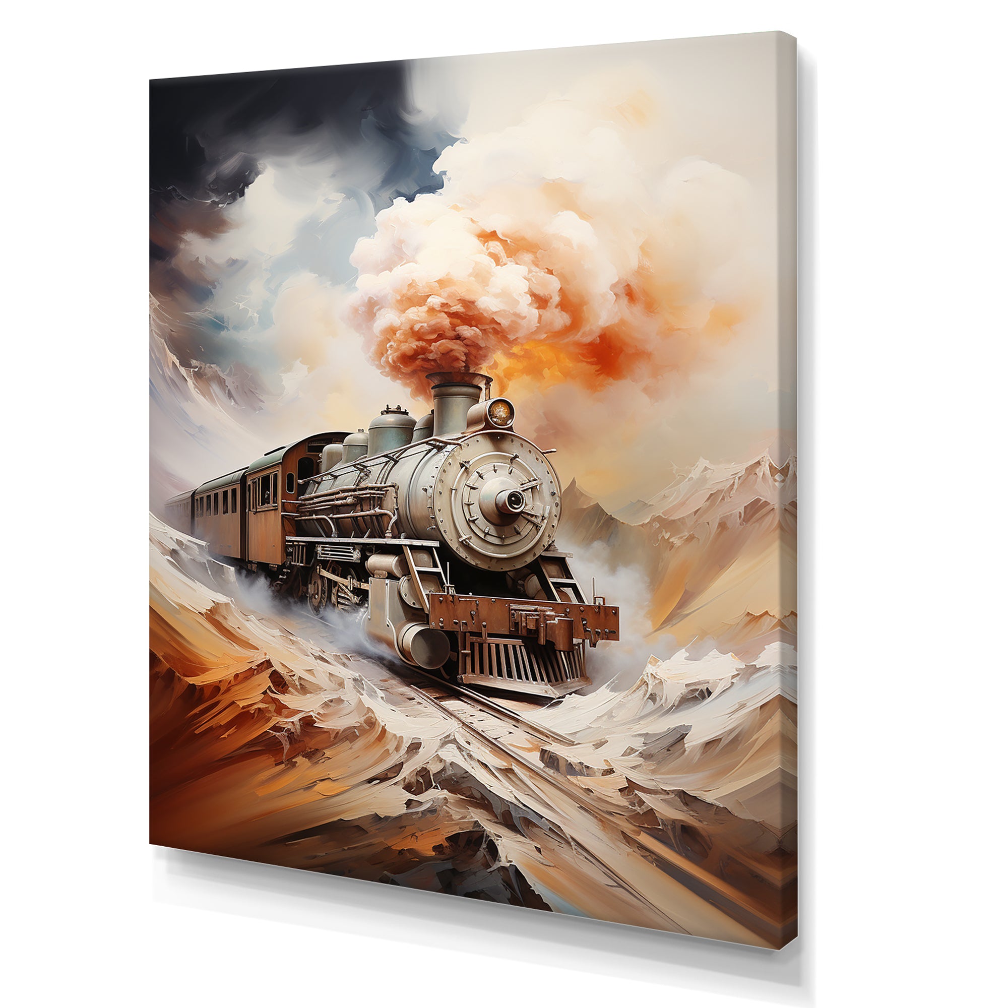 Abstract Train Elemental Express I - Train Canvas Wall Art