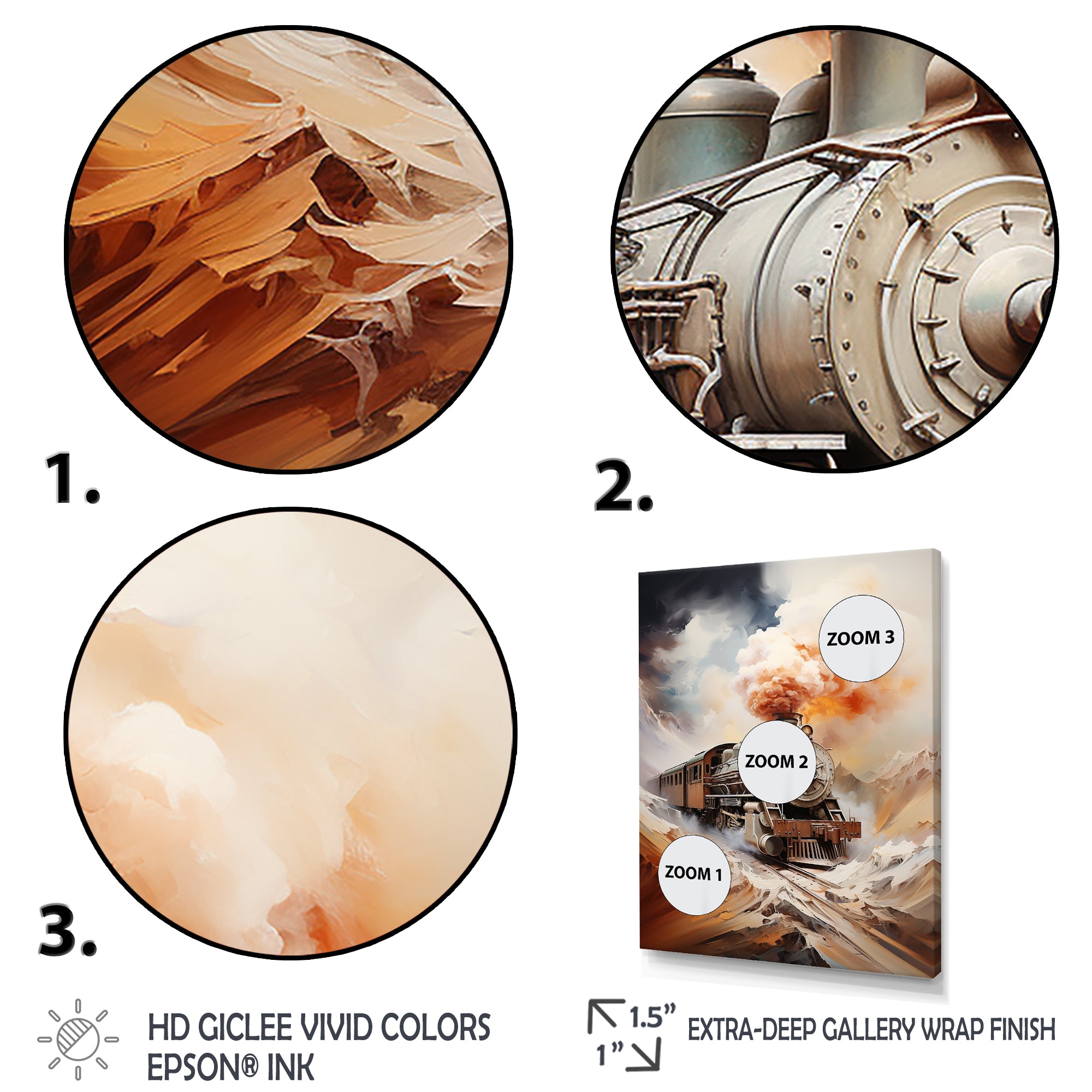 Abstract Train Elemental Express I - Train Canvas Wall Art