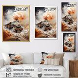 Abstract Train Elemental Express I - Train Canvas Wall Art