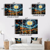 Yellow Train Enchanted Journey Pointillism - Train Canvas Wall Art