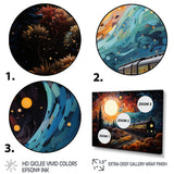 Train Enchanted Journey Pointillism - Train Canvas Wall Art