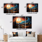 Train Enchanted Journey Pointillism - Train Canvas Wall Art