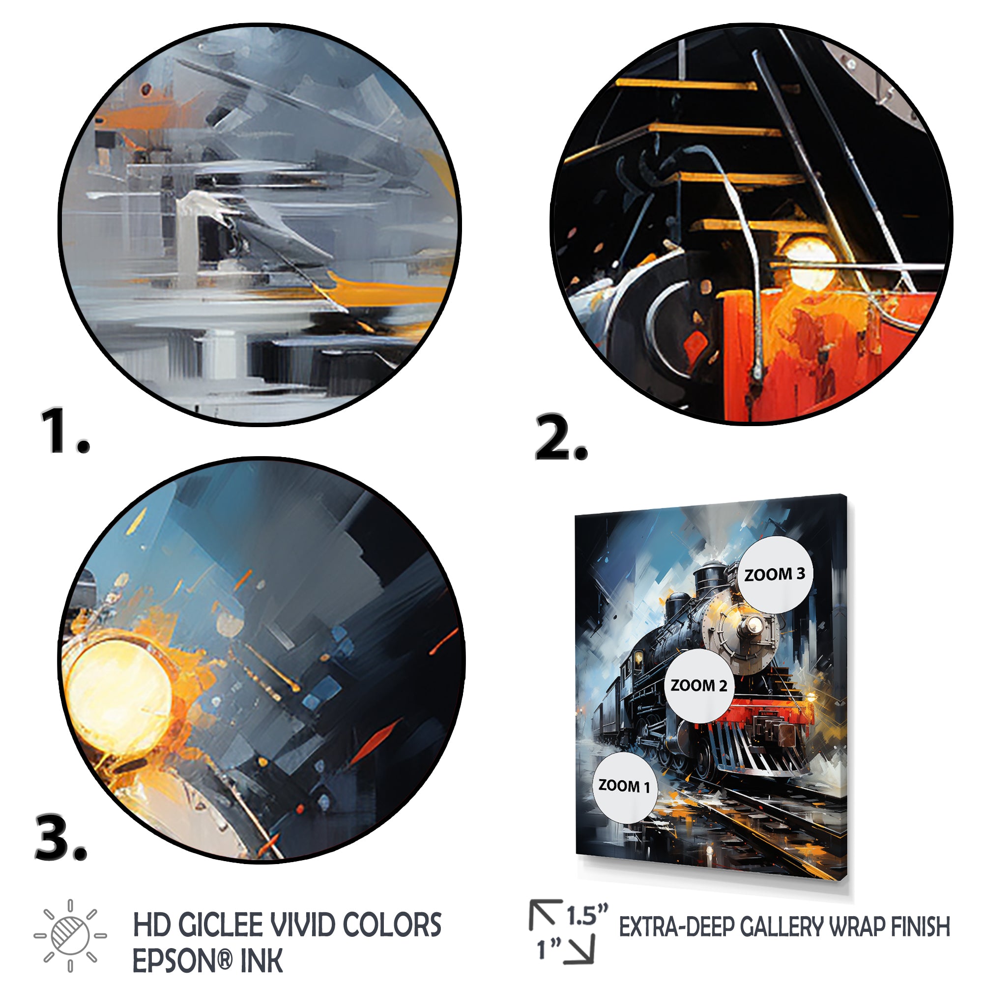 Abstract Train Fluid Motion - Train Canvas Wall Art