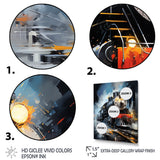 Abstract Train Fluid Motion - Train Canvas Wall Art