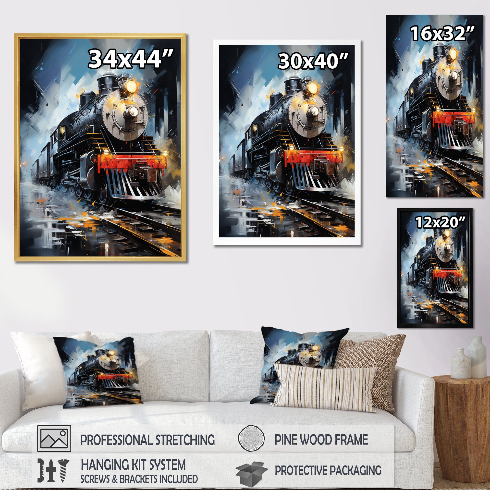 Abstract Train Fluid Motion - Train Canvas Wall Art
