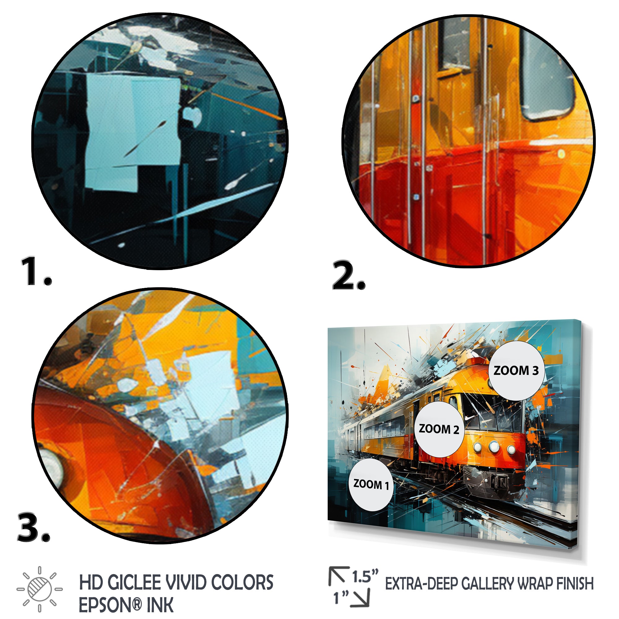 Train Fragmented Rhythm - Train Canvas Wall Art