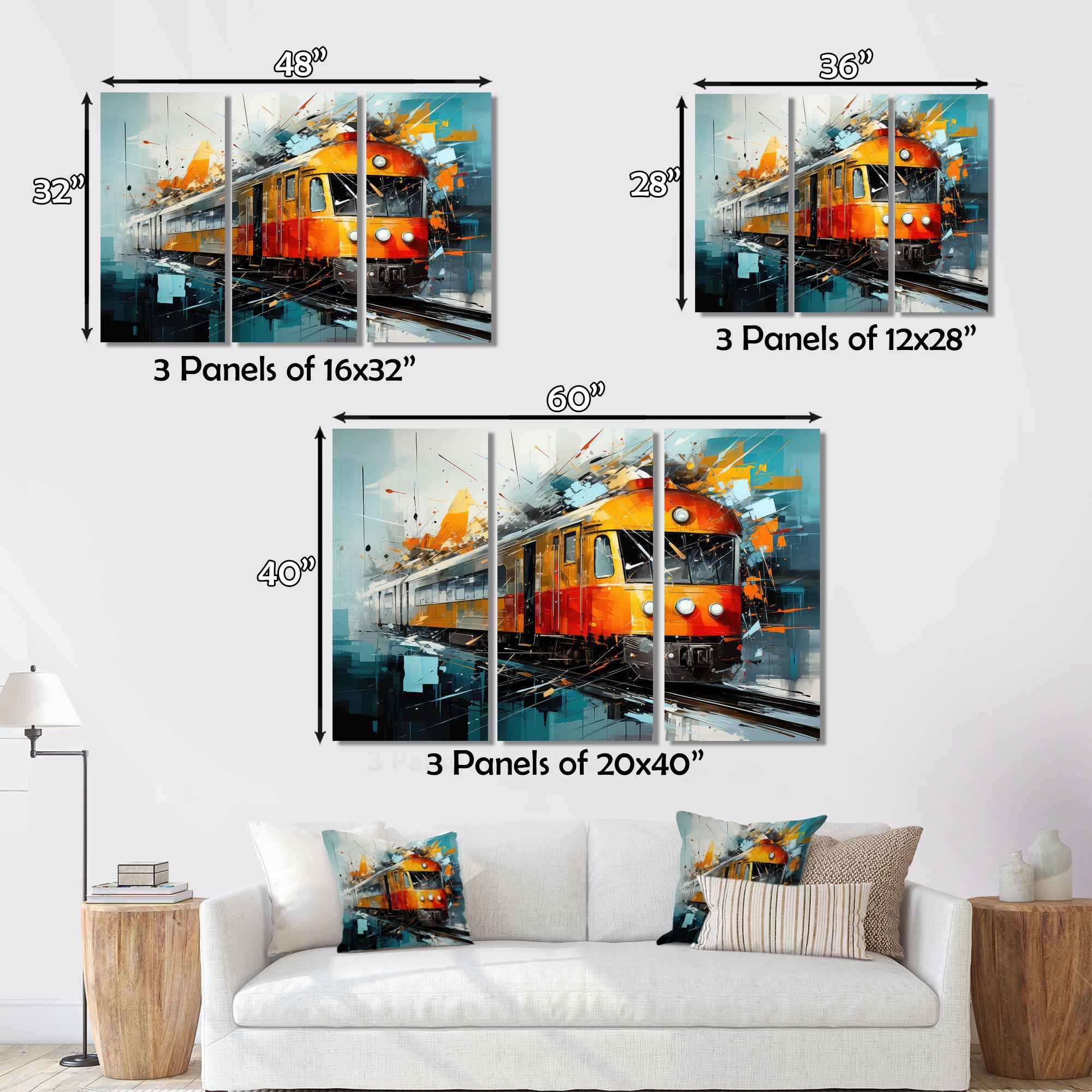 Train Fragmented Rhythm - Train Canvas Wall Art
