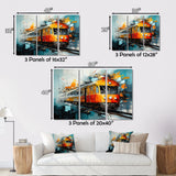 Train Fragmented Rhythm - Train Canvas Wall Art