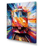 Abstract Train Fusion Of Colors - Train Canvas Wall Art