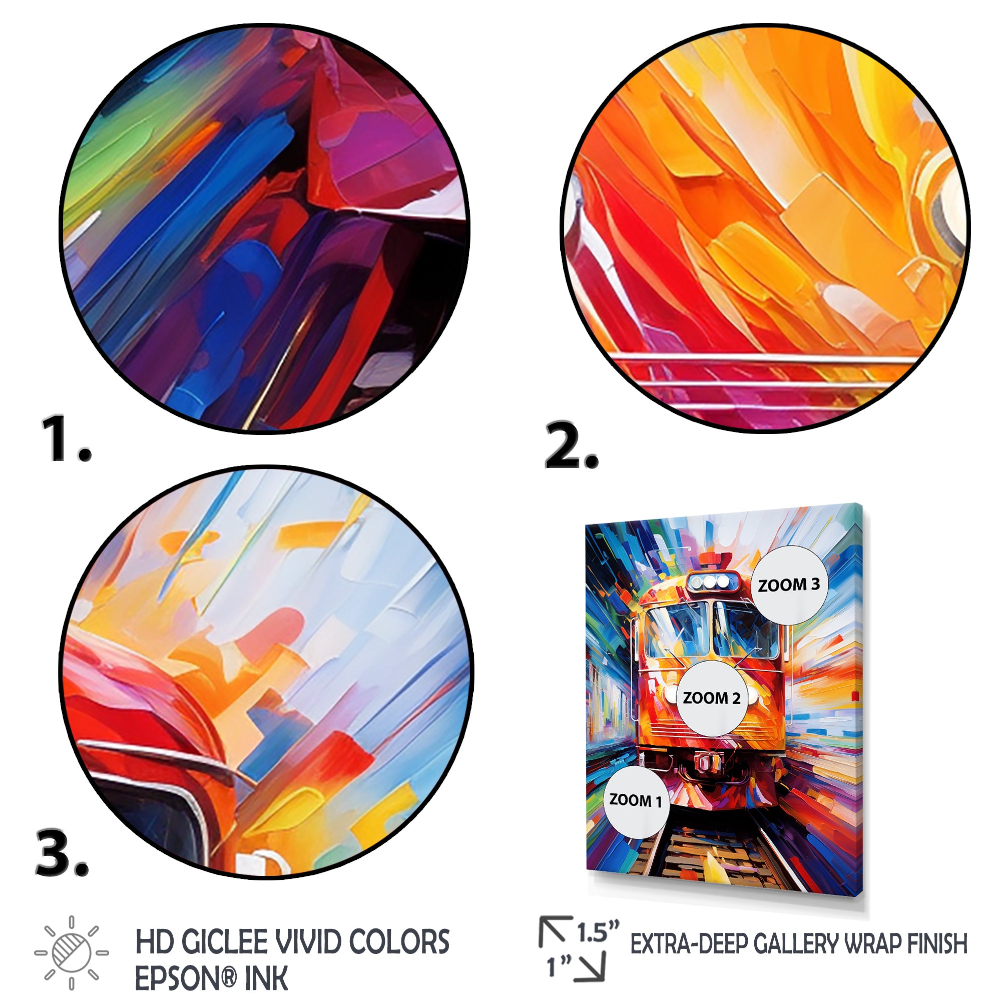 Abstract Train Fusion Of Colors - Train Canvas Wall Art