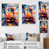 Abstract Train Fusion Of Colors - Train Canvas Wall Art